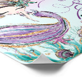 Cute Mermaid Birthday Baby shower Neem een schelp  Poster (Hoek)