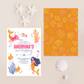 Cute Mermaid Birthday Invitation Kaart
