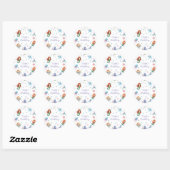 Cute Mermaid Birthday Party Ronde Sticker (Vel)