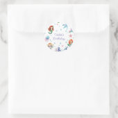 Cute Mermaid Birthday Party Ronde Sticker (Tas)