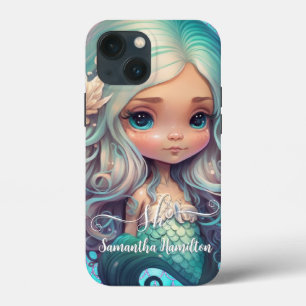 Cute Mermaid Blue Ocean Case-Mate iPhone Case