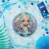 Cute Mermaid Blue Ocean Papieren Bordje (Feest)
