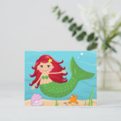 Cute mermaid briefkaart (Staand voorkant)