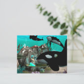 Cute mermaid briefkaart (Staand voorkant)