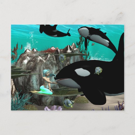 Cute mermaid briefkaart (Voorkant)