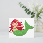 Cute Mermaid Briefkaart (Staand voorkant)