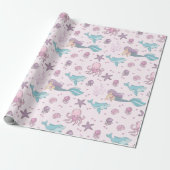 Cute Mermaid Cadeaupapier (Uitgerold)