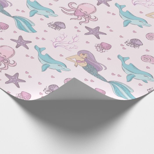 Cute Mermaid Cadeaupapier (Hoek)