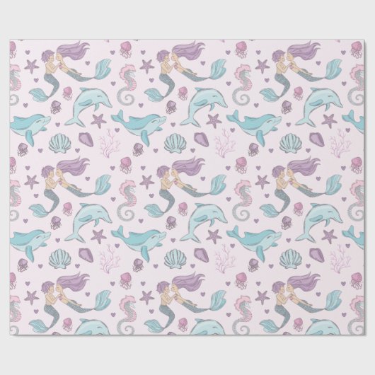 Cute Mermaid Cadeaupapier (Vlak)
