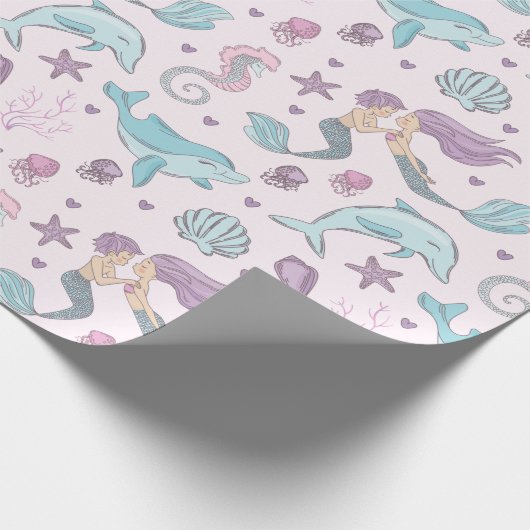 Cute Mermaid Cadeaupapier (Hoek)
