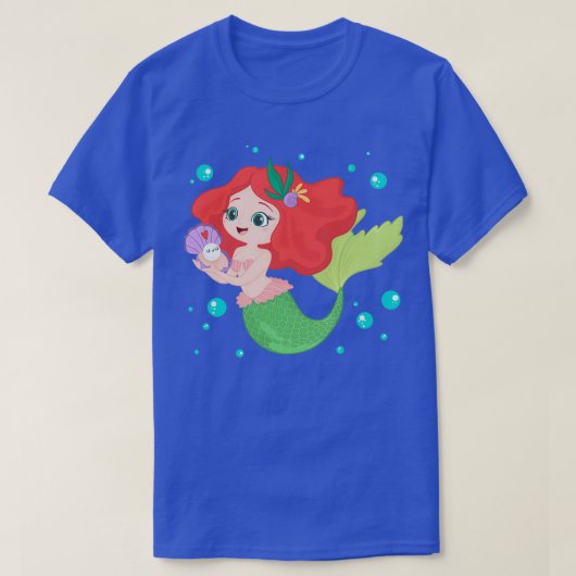 Cute Mermaid Design T-shirt (Design voorkant)