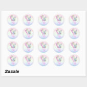 Cute Mermaid | Eerste verjaardag van Zee Girl Ronde Sticker (Vel)
