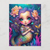 Cute Mermaid Fantasy Art Briefkaart (Voorkant)