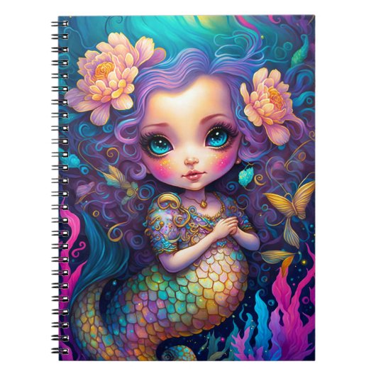 Cute Mermaid Fantasy Art Notitieboek (Voorkant)