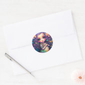 Cute Mermaid Fantasy Art Ronde Sticker (Envelop)