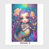 Cute Mermaid Fantasy Art Sticker (Vel)