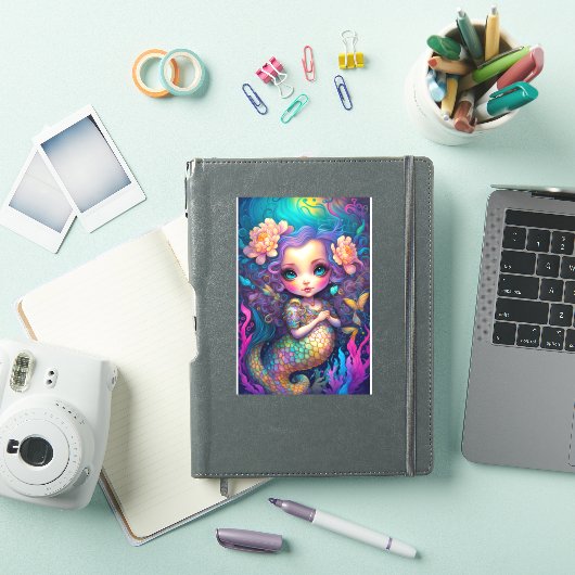 Cute Mermaid Fantasy Art Sticker (iPad Cover)