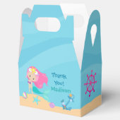 Cute Mermaid Girl Beach Custom Kinderen Birthday P Bedankdoosjes (Geopend)