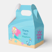 Cute Mermaid Girl Beach Custom Kinderen Birthday P Bedankdoosjes (Voorkant Zijde)