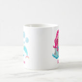 Cute Mermaid Girl Beach Narwhal Monogram Kinder Koffiemok (Center)