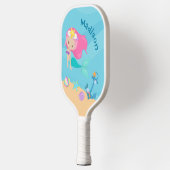 Cute Mermaid Girl Beach Personated Kinder Seaside Pickleball Paddle (Links)
