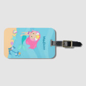 Cute Mermaid Girl Beach Personated Kinder Summer Bagagelabel (Voorkant (horizontaal))