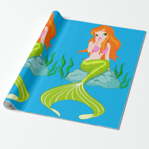 Cute Mermaid Girl Cadeaupapier