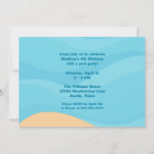 Cute Mermaid Girl Custom Birthday Party Invitation Kaart (Achterkant)