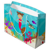 Cute Mermaid Girl in Colorful Ocean Groot Cadeauzakje (Achterkant Gekanteld)