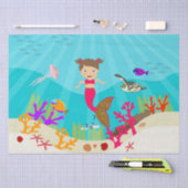 Cute Mermaid Girl in Colorful Ocean Tissuepapier (Craft)