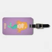 Cute Mermaid Girl Personalized Bagagelabel (Voorkant horizontaal)