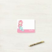 Cute Mermaid Girl Personalized Post-it® Notes (Op bureau)