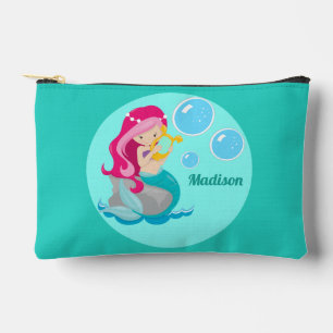 Cute Mermaid Girl Persoonlijke Blauwgroen Kinderen Etui