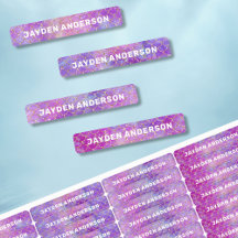 Cute Mermaid Girl Pink Paars Kind Name Back School