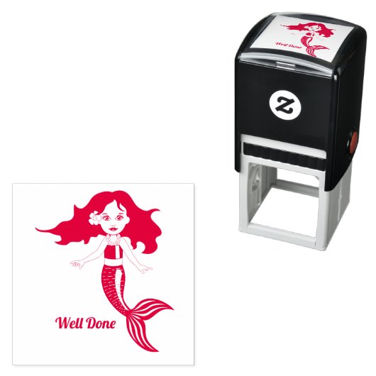Cute Mermaid Goed Gereedgemaakte lerarenstempel Zelfinktende Stempel (In situ)