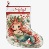 Cute Mermaid Grote Kerstsok (Voorkant)