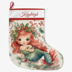 Cute Mermaid Grote Kerstsok