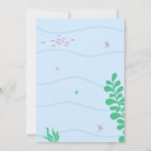 Cute Mermaid Invitation Kaart (Achterkant)
