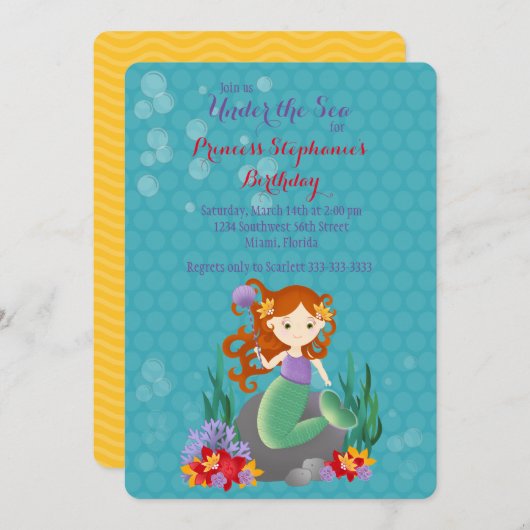 Cute Mermaid Kaart (Voorkant / Achterkant)