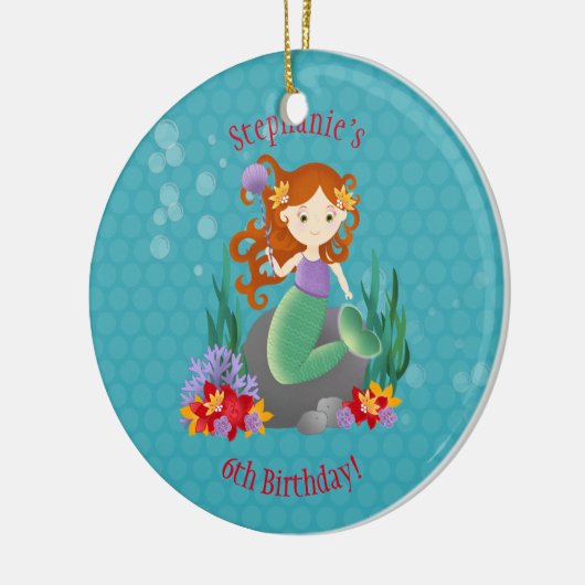 Cute Mermaid Keramisch Ornament (Links)