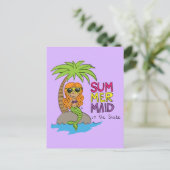 Cute Mermaid Kinder Cartoon Briefkaart (Staand voorkant)
