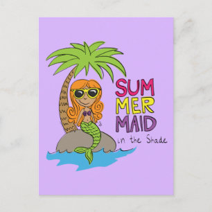 Cute Mermaid Kinder Cartoon Briefkaart