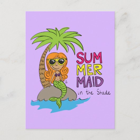 Cute Mermaid Kinder Cartoon Briefkaart (Voorkant)