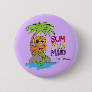 Cute Mermaid Kinder Cartoon Ronde Button 5,7 Cm