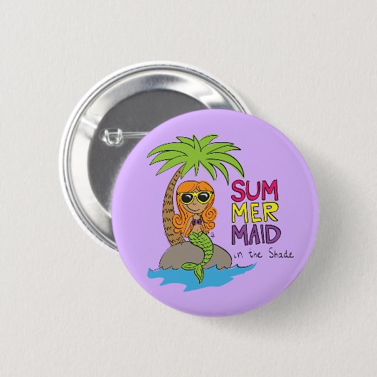 Cute Mermaid Kinder Cartoon Ronde Button 5,7 Cm (Voorkant /achterkant)