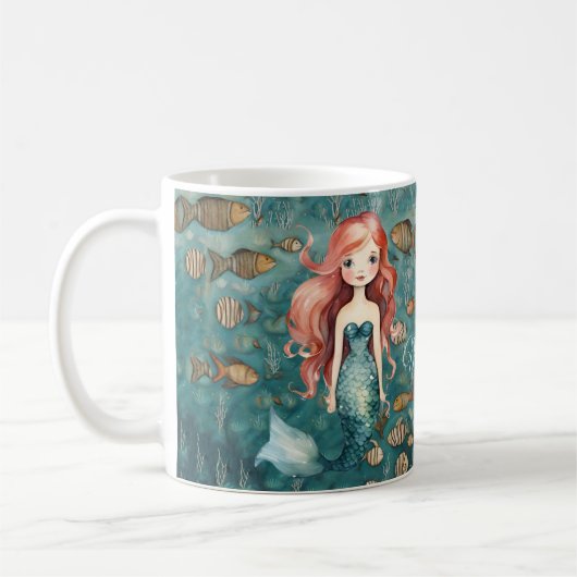 Cute Mermaid Koffiemok (Links)