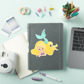 Cute Mermaid, Little Mermaid, Blonde Hair, Shell Sticker (iPad Cover)