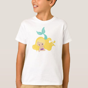Cute Mermaid, Little Mermaid, Blonde Hair, Shell T-shirt