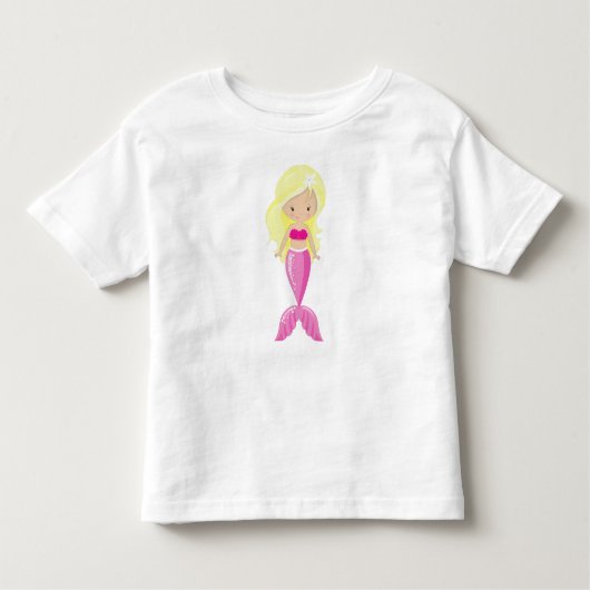 Cute Mermaid, Little Mermaid, Blonde Hair, Tail Kinder Shirts (Voorkant)