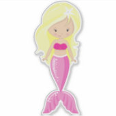 Cute Mermaid, Little Mermaid, Blonde Hair, Tail Sticker (Voorkant)